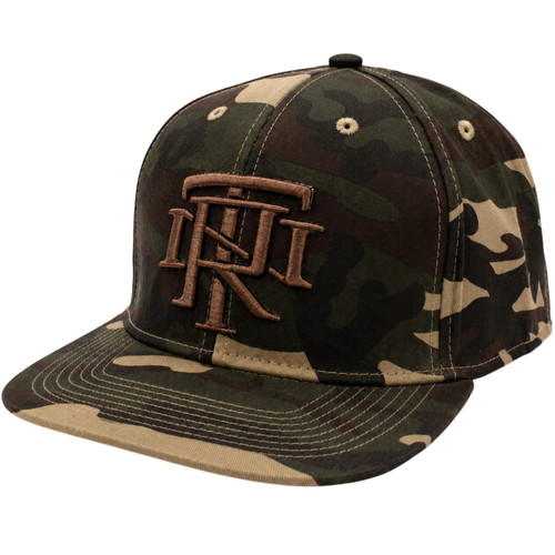 RNT Rich-N-Tone Flat Bill Hat Ball Cap Camo With Logo Flex Fit