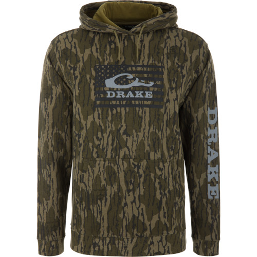Drake Waterfowl Cotton Logo Camo Work Hoodie - Original Bottomland