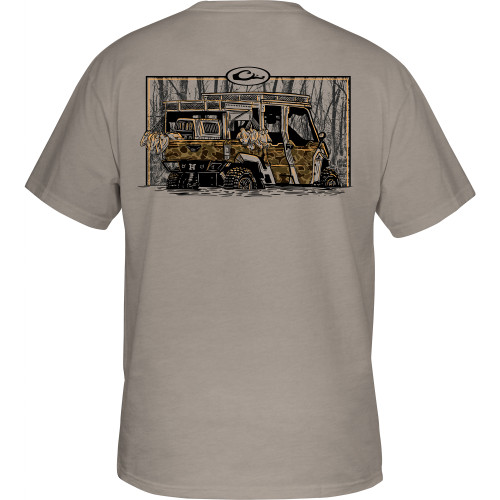 Drake Waterfowl Youth Side X Side Short Sleeve Fossil Light Heather Graphic T-Shirt