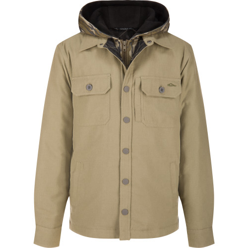 Drake Waterfowl Campfire Flannel Hoodie - Gadwall Brown