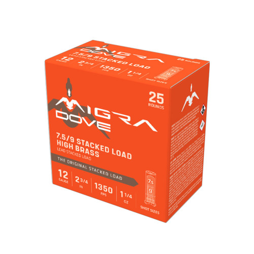 Migra Ultimate Dove Load High Brass Lead 12GA, 2 3/4", 1-1/4OZ #7.5/9