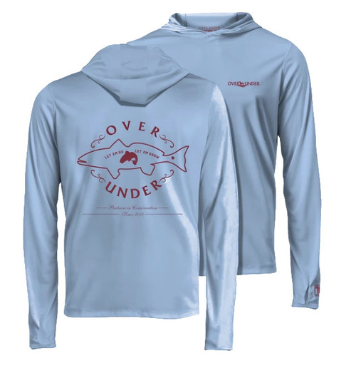 OVER UNDER FIRST LIGHT TECH HOODY- COASTAL CONSERVATION- LIGHT BLUE