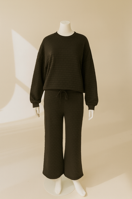  Black Textured Lounge Set