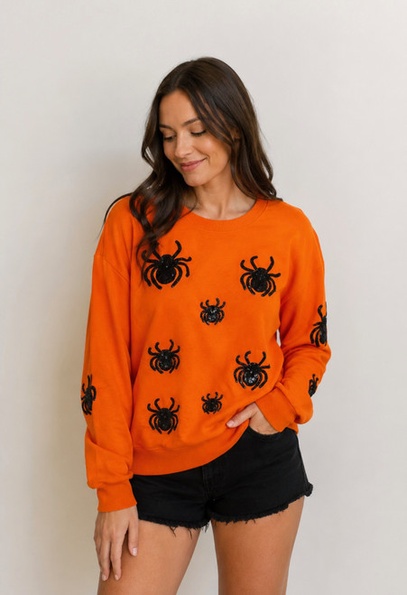 Spider Beaded Sweatshirt