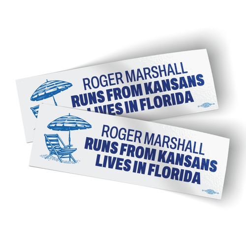 Roger Marshall - Beach (7.5" x 2.5" Vinyl Sticker -- Pack of Two!)