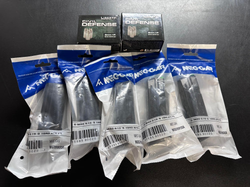 5 PACK MEC-GAR 18RD G19 MAGS & 40 RDS LIBERTY CIVIL DEFENSE - 1 IN 12 CHANCE