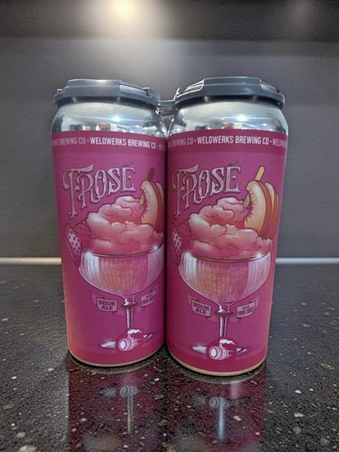 Weldwork simply describes Frose as a Sour Ale with Fruit Juice and Natural Flavors.  Remember to put it in the freezer for at least 20 minutes before opening!