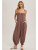 Gauze Smocked Button Front Shoulder Tie Jumpsuit
