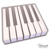 One Octave of German Piano Keytops - White with Attached Fronts Schaff Piano Supply Howard Piano Industries