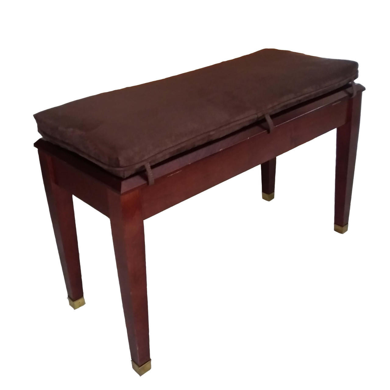 Chocolate Brown Suede Piano Bench Cushion Howard Piano Industries Howard Piano Industries