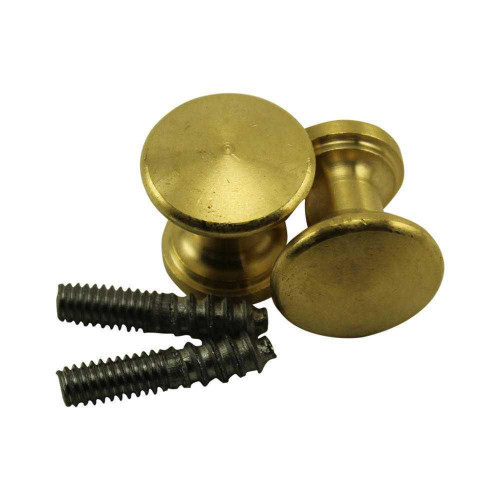 Solid Bright Brass Piano Desk Knobs - One Pair
