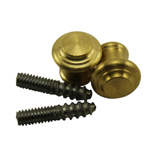 Small Satin Brass Piano Desk Knobs - One Pair