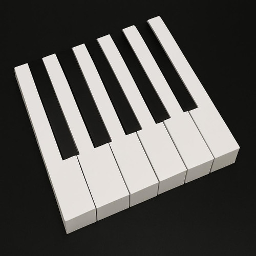 German Piano Keytops with Fronts – White, 50mm Head Size, Premium Replacement Set