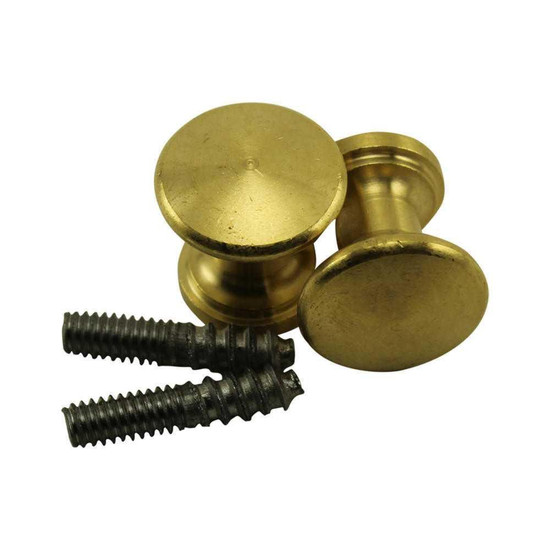 Solid Bright Brass Piano Desk Knobs - One Pair
