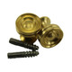Solid Satin Brass Piano Desk Knobs - One Pair