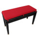 Red Suede Custom Piano Bench Cushion