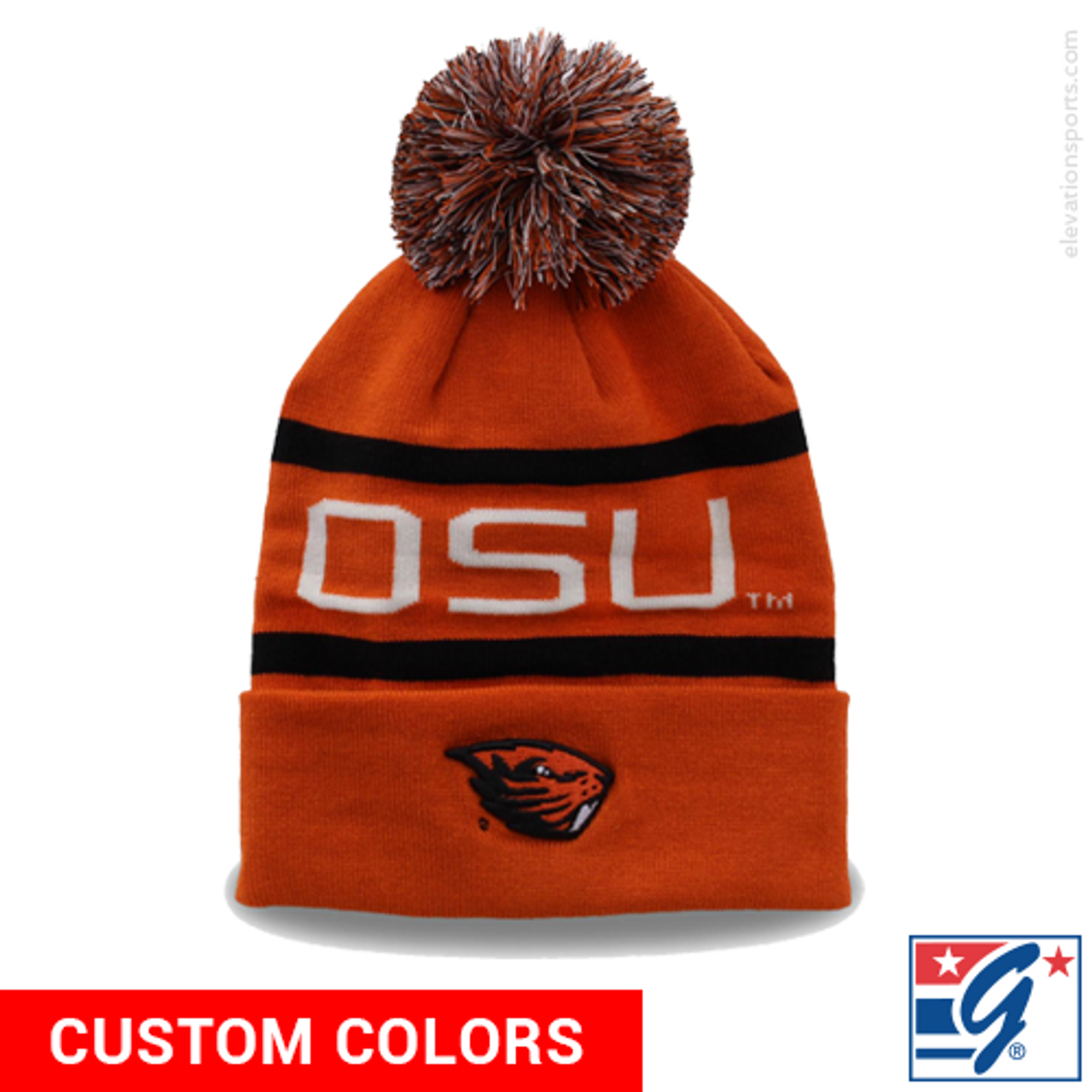 custom winter hats with pom