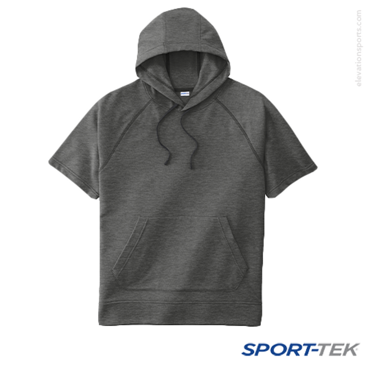 ★ PRENDA★ STRIPE HOODIE SHORT SLEEVE GRAY PRTVSUHD10WC4 Short hooded sweatshirt