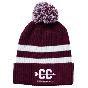 Custom Nike Striped Winter Hat with Pom Custom Nike Striped Winter Hat with Pom