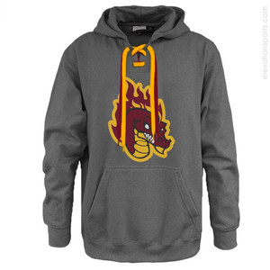 Custom Hockey Lace Hoodie - Charcoal Custom Hockey Lace Hoodie - Charcoal
