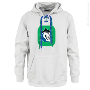 Custom Hockey Lace Hoodies - White Custom Hockey Lace Hoodies - White