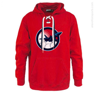 Custom Hockey Lace Hoodie - RED Custom Hockey Lace Hoodie - RED