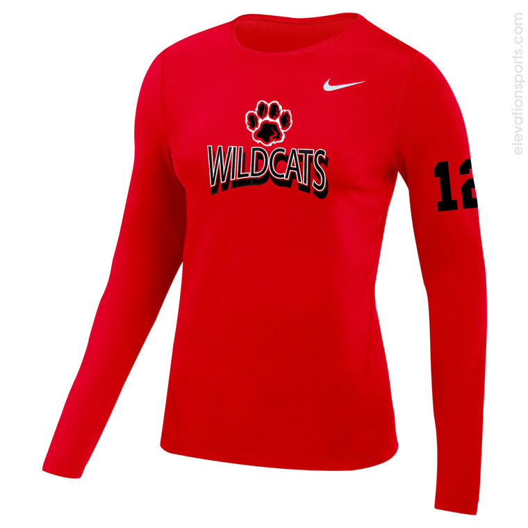 Custom Nike Women's Pro All Over Mesh Compression Shirts - Long Sleeve