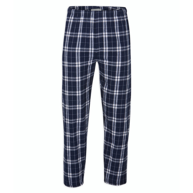 Custom Flannel Pants - Navy / Silver Plaid