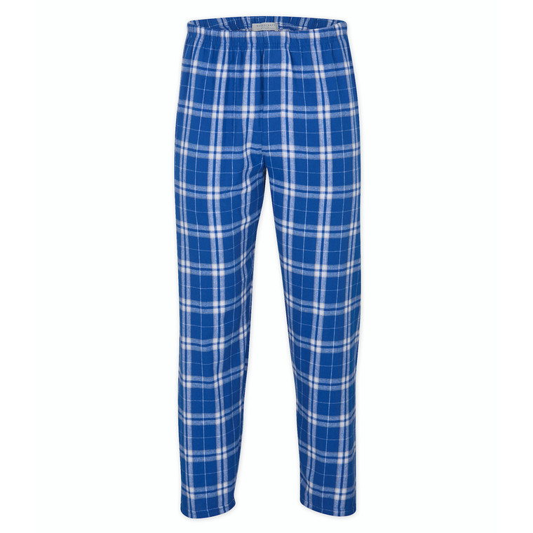 Custom Flannel Pants - Royal / Silver Plaid