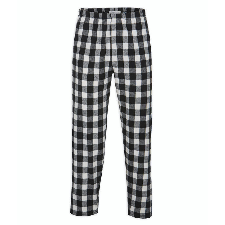 Custom Flannel Pants - Black & White Buffalo Plaid
