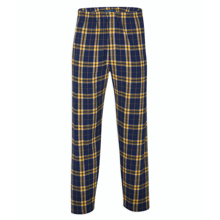 Custom Flannel Pants - Navy & Gold Plaid