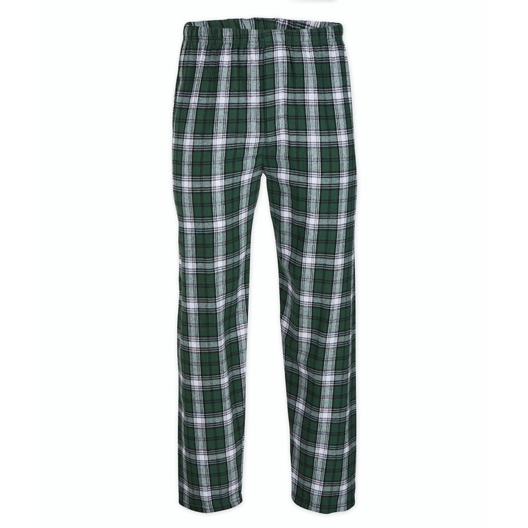 Custom Flannel Pants - Green & White Plaid