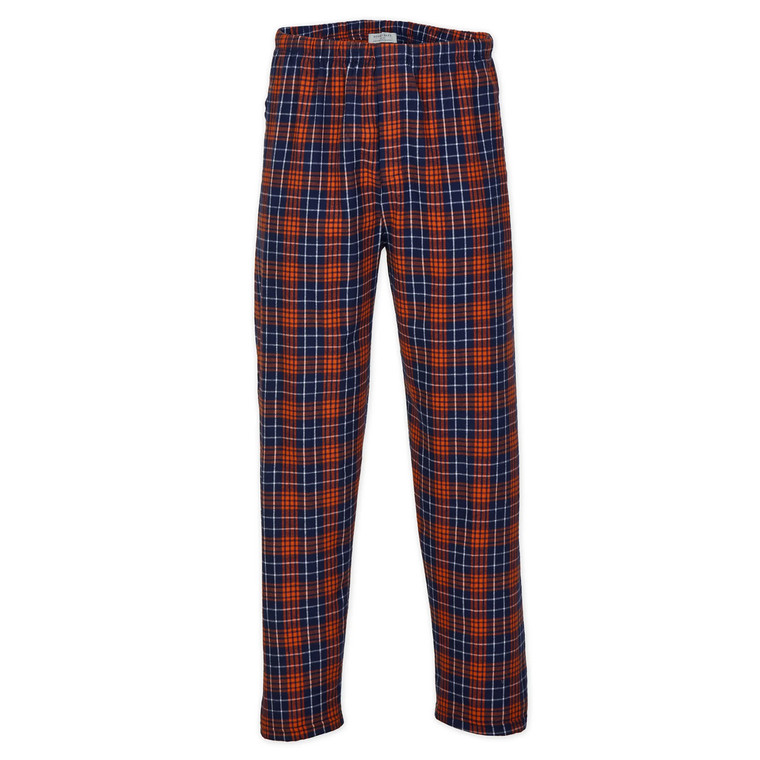 Custom Flannel Pants - Navy & Orange Plaid