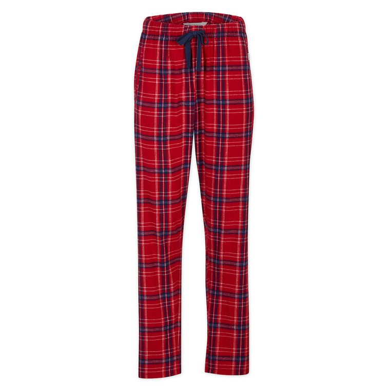 Women's Custom Flannel Pants - Brick Red Kingston Plaid