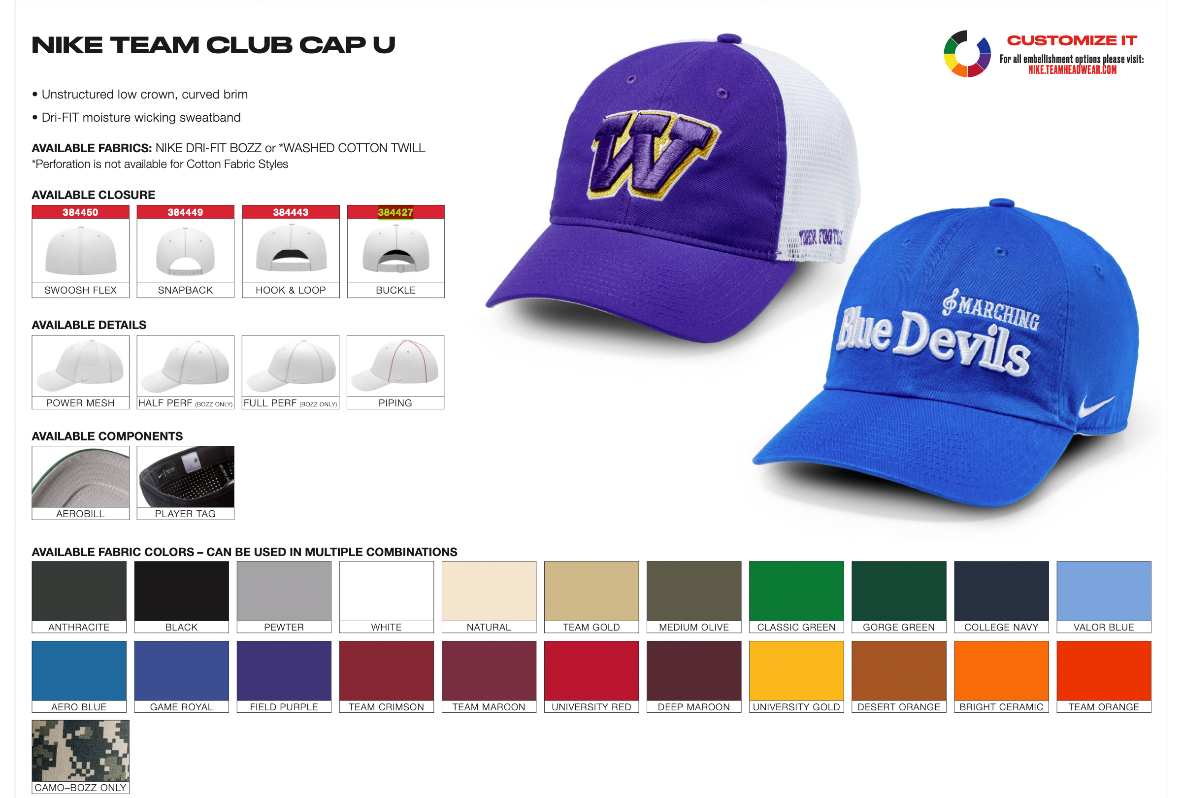 Custom Nike Club Hat Colors