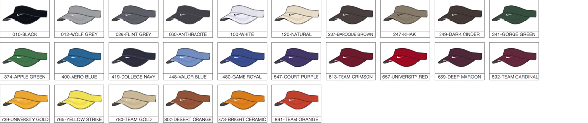 Custom Nike Aero Visor Colors