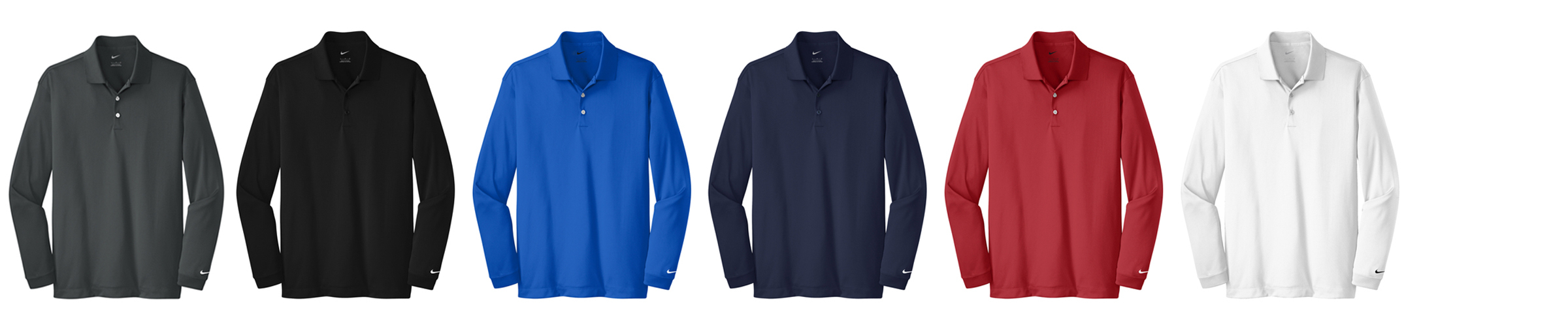 Custom Nike Long Sleeve Dri-FIT Stretch Polo Shirt Colors