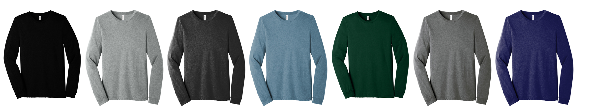 Bella + Canvas Long Sleeve Custom Tri-Blend Tee Colors