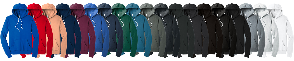 Bella + Canvas Custom Hoodie Colors