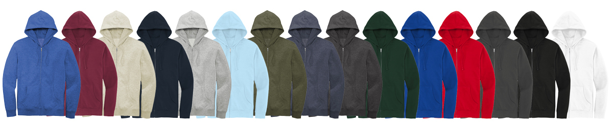 District VIT Custom Full-Zip Hooded Sweatshirt Colors
