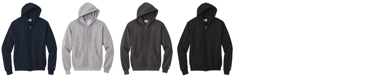 Custom Champion Powerblend Full-Zip Hoodie Colors