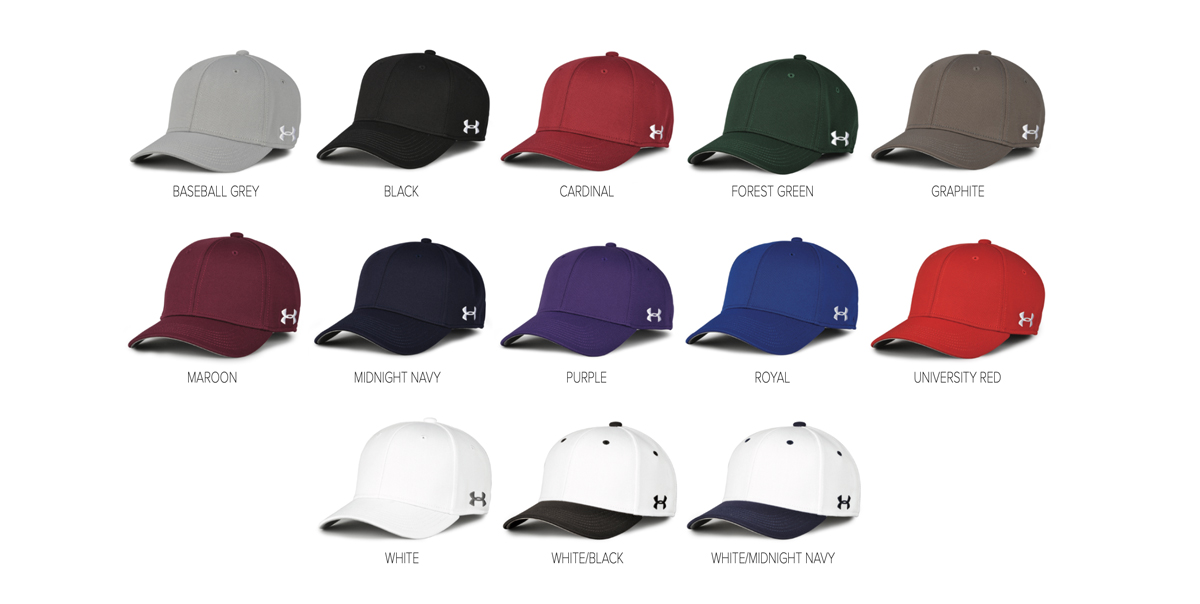 Custom Under Armour Baseball Hats with pre-curved bill