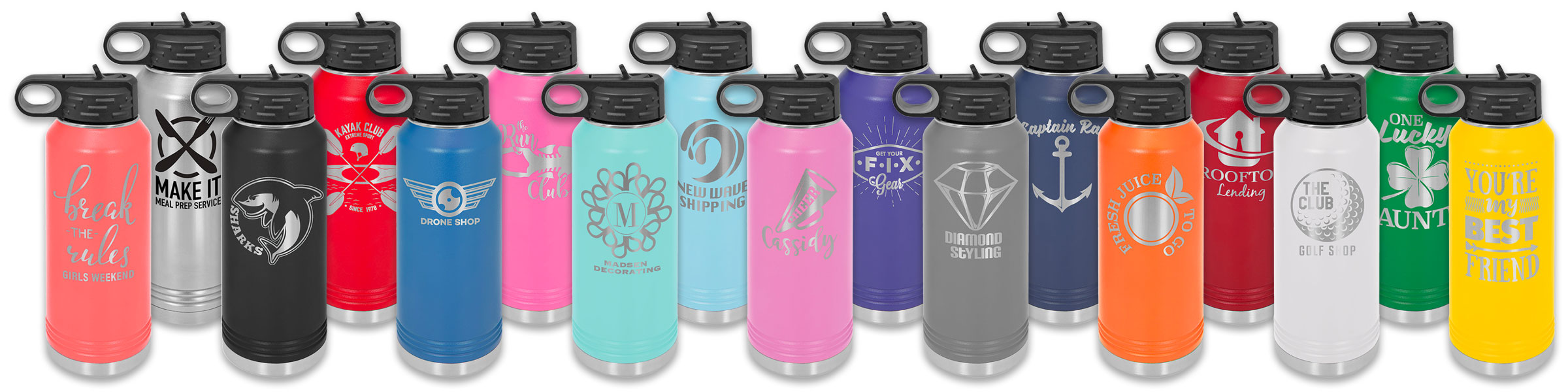 Custom 32 oz stainless water bottles from Polar Camel