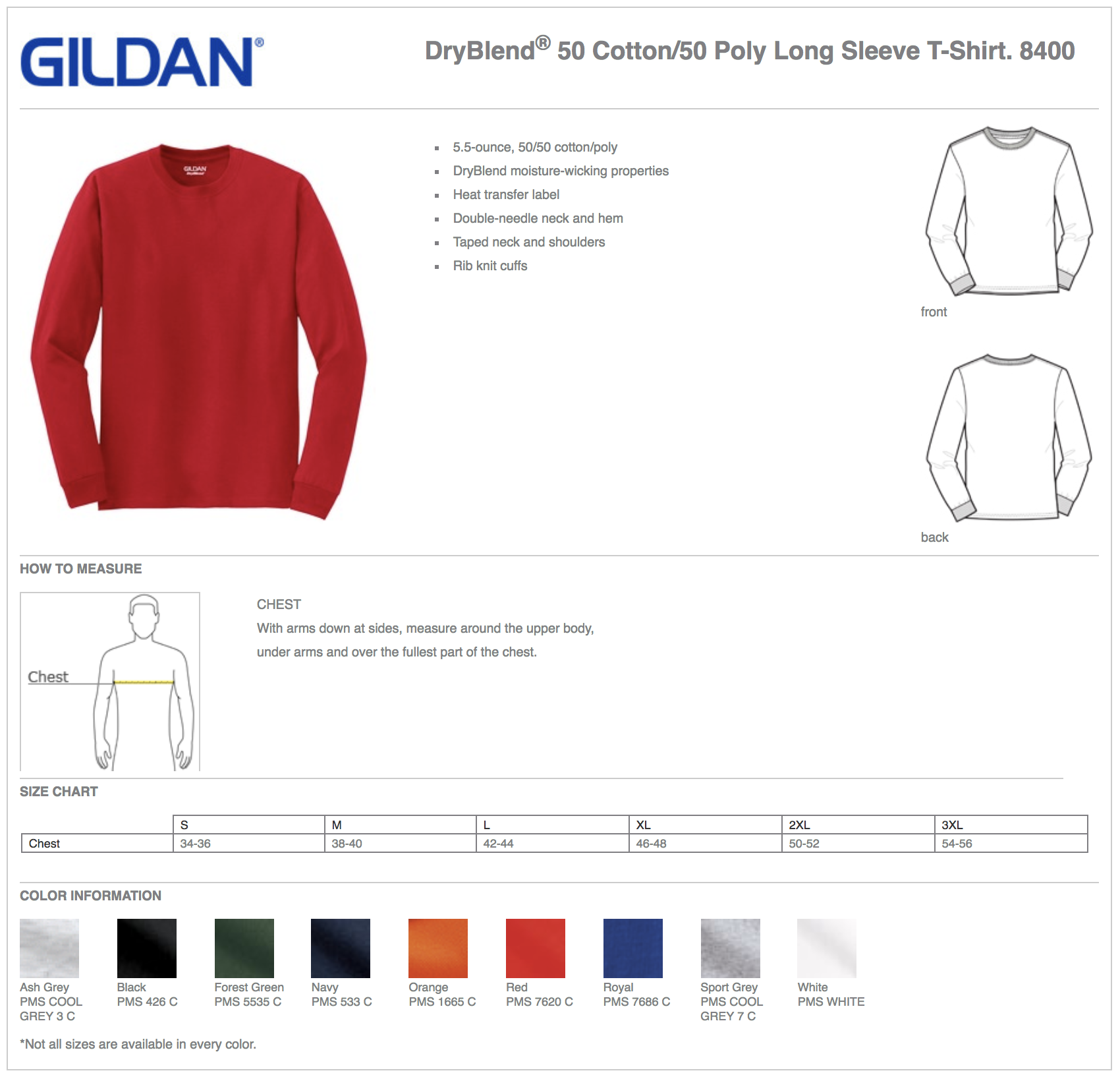 Gildan 8400 Custom Long Sleeve T-Shirts