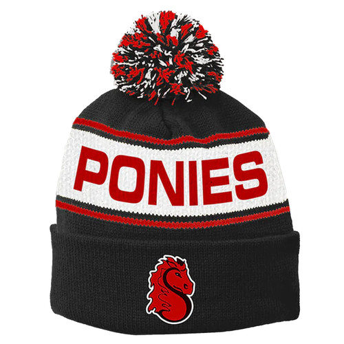 Custom Beanie Hats with Pom Ponies Design Elevation Sports