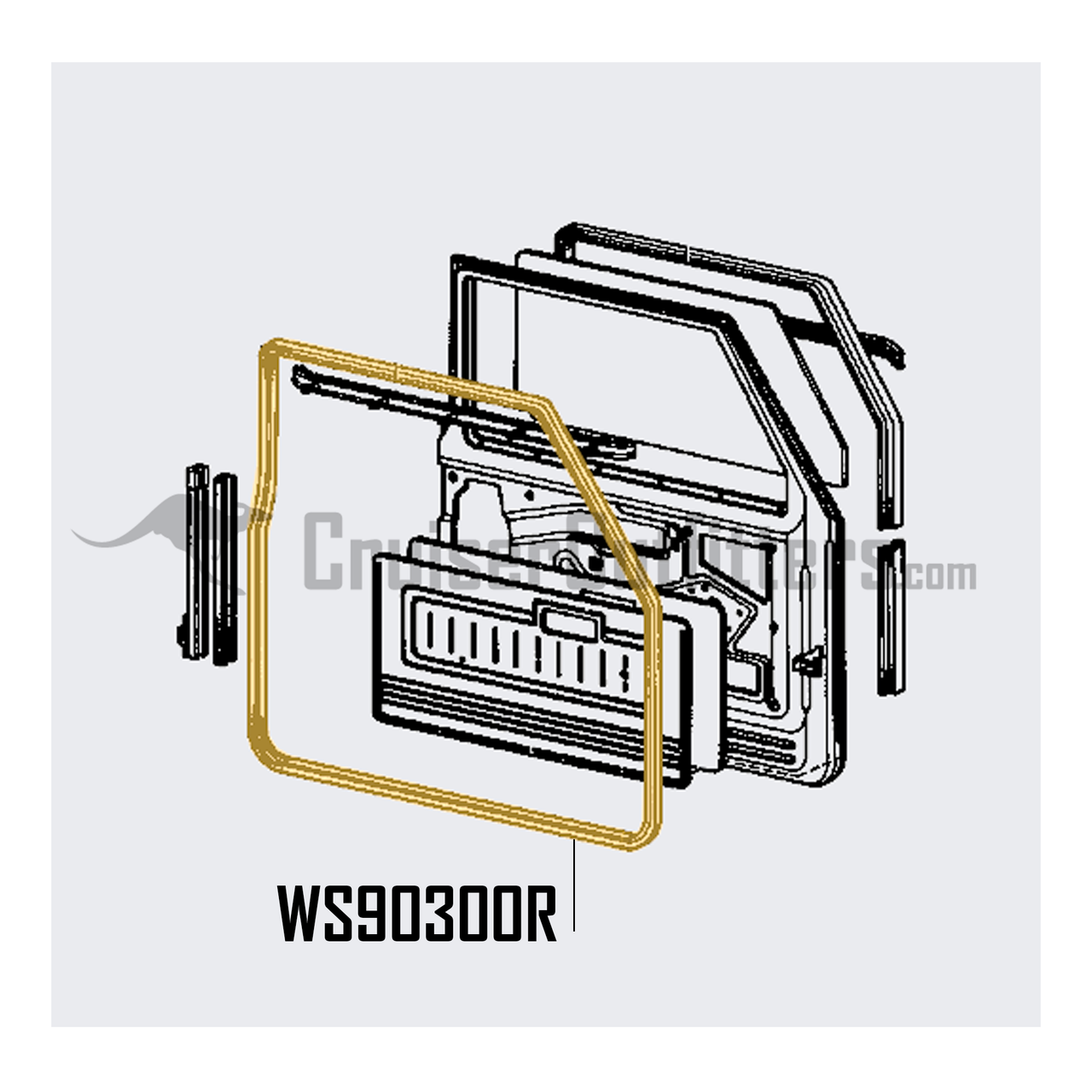 Front Door Perimeter Weatherstrip - Fits 1/1975 - 10/1984 40/45 RH Front Hard Door Applications (WS90300R)