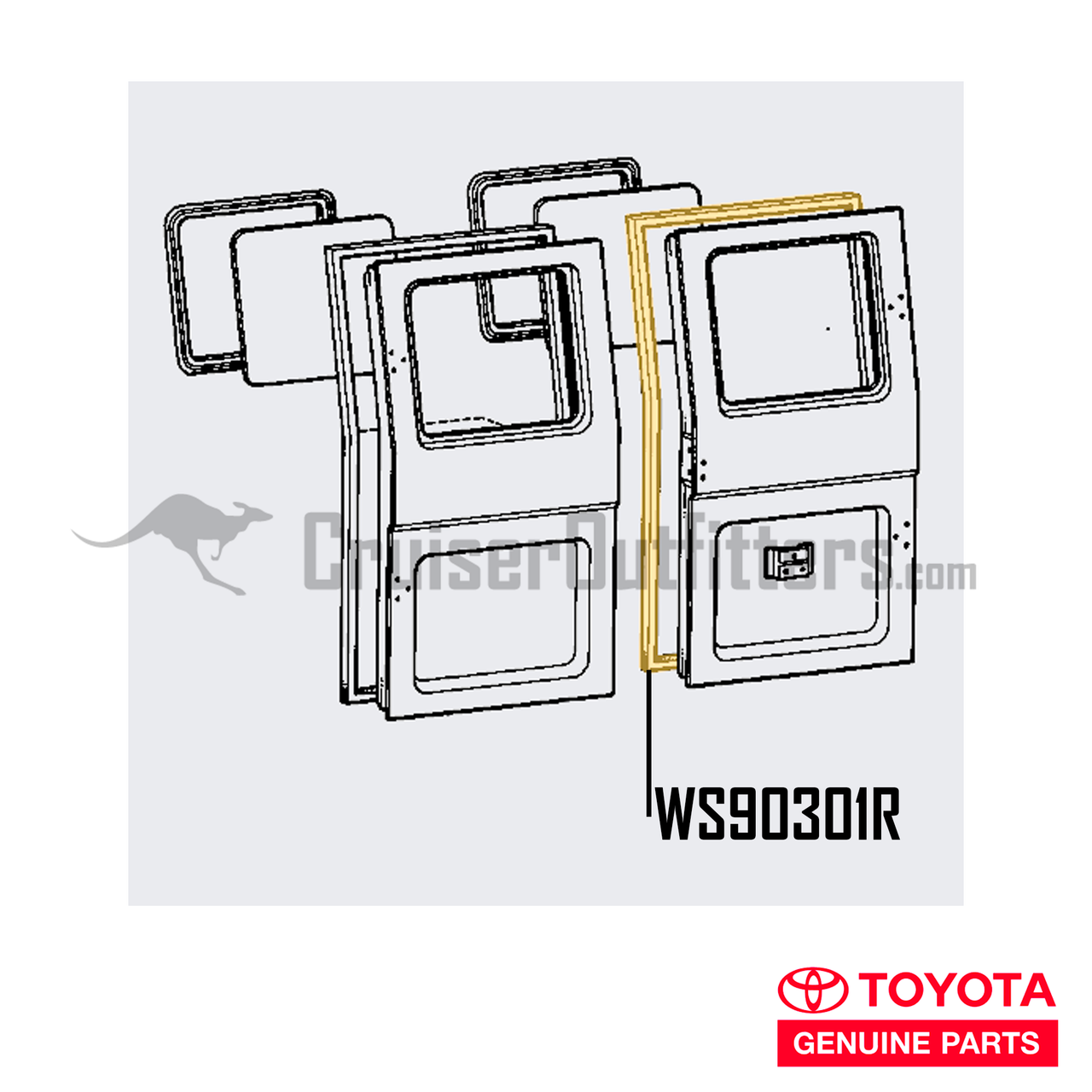 Ambulance Door Weatherstrip - Fits 1/1975 - 1/1979 40 Series RH Rear Door Applications (WS90301R) Ambulance Door Weatherstrip - Fits 1/1975 - 1/1979 40 Series RH Rear Door Applications (WS90301R)