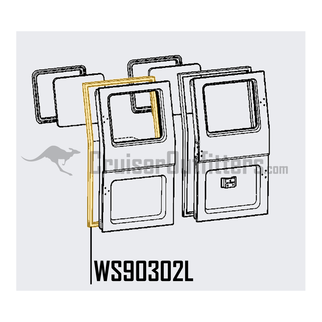 Ambulance Door Weatherstrip - Fits 1/1979 - 10/1984 40 Series LH Rear Door Applications (WS90302L) Ambulance Door Weatherstrip - Fits 1/1979 - 10/1984 40 Series LH Rear Door Applications (WS90302L)
