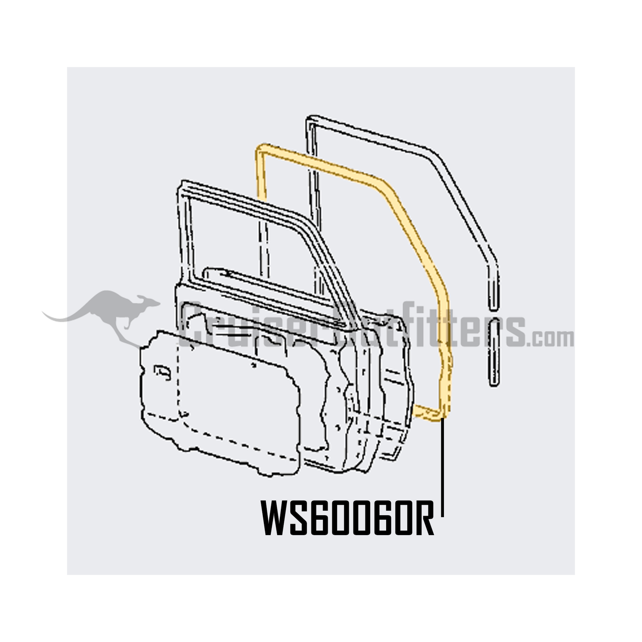 Front Door Right Hand Side Perimeter Weather Stripping - OEM Toyota - Fits 73/74 Series (WS60060R)