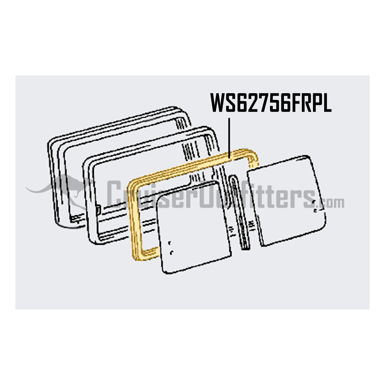 FRP Sliding Window Weather Stripping Run Left Hand Side - OEM Toyota - Fits 73/74 Series (WS62756FRPL)
